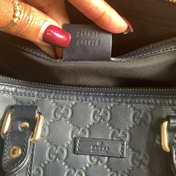 💙Beautiful Authentic GUCCI Guccissima Navy Boston Bag💙💙 - Picture 10 of 13